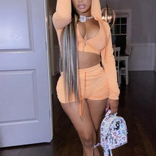 Load image into Gallery viewer, 2021 Spring and Autumn Women&#39;s New Hooded Cardigan Sweater Fashion Casual Suit Two-piece Ladies Elegant Long Sleeve Top+