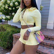 Load image into Gallery viewer, 2021 Spring and Autumn Women&#39;s New Hooded Cardigan Sweater Fashion Casual Suit Two-piece Ladies Elegant Long Sleeve Top+