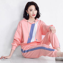 Load image into Gallery viewer, 2021 Spring autumn New Suit Women&#39;s Sportswear two-piece Sets Korean loose large size fashion sweater Hooded tops + casual pants