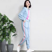 Load image into Gallery viewer, 2021 Spring autumn New Suit Women&#39;s Sportswear two-piece Sets Korean loose large size fashion sweater Hooded tops + casual pants