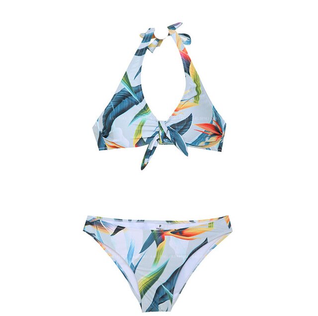 2021 Summer Beach Bikinis Print Swimsuit Women Bandage Swim Wear Low Waist Bathing Suit Two Piece Bathers Brazilian Biquinis