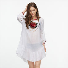 Load image into Gallery viewer, 2021 Summer Clothes Women Bikini Cover Up Floral Lace Hollow Swimsuit Coverup Bathing Suit Beachwear For The Beach Dress Hot