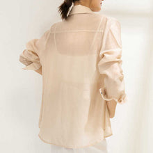 Load image into Gallery viewer, 2021 Summer Crop Top New Chiffon Harajuku Flannel Shirt Women&#39;s Long Sleeve Cardigan Shirt Blouse Women Boho Clothing Korean