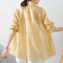 Load image into Gallery viewer, 2021 Summer Crop Top New Chiffon Harajuku Flannel Shirt Women&#39;s Long Sleeve Cardigan Shirt Blouse Women Boho Clothing Korean