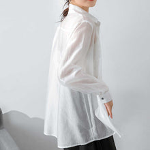 Load image into Gallery viewer, 2021 Summer Crop Top New Chiffon Harajuku Flannel Shirt Women&#39;s Long Sleeve Cardigan Shirt Blouse Women Boho Clothing Korean