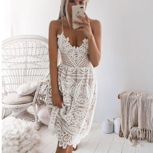 2021 Summer Dress Deep V-neck Long Lace Swimwear Shoulder Strappy Beach Cover ups Sexy Backless beach tunic Crochet Beachwear
