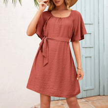 Load image into Gallery viewer, 2021 Summer Dress Women&#39;s Sundress Fashion Flare Sleeve Elegant Vestido Female Bohemian Party Mini Dresses Robe Femme