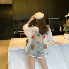 Load image into Gallery viewer, 2021 Summer Fashion Mesh Stitching Open Back Printed Blouse Loose Shirt Sun Protection Top Casual  Shirt Female Loose Shirt