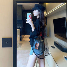 Load image into Gallery viewer, 2021 Summer Fashion Mesh Stitching Open Back Printed Blouse Loose Shirt Sun Protection Top Casual  Shirt Female Loose Shirt