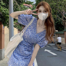 Load image into Gallery viewer, 2021 Summer Flower Elegant Dress Women Beach Outing Bodycon Boho Fairy Casual Dress Female Party Design Korean Sweet Sundress
