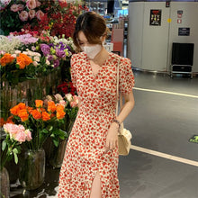 Load image into Gallery viewer, 2021 Summer Flower Sweet Dress Women Party Sexy Bodycon Elegant Split Boho Dress Female Beach Outing High Waist Casual Sundress