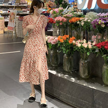 Load image into Gallery viewer, 2021 Summer Flower Sweet Dress Women Party Sexy Bodycon Elegant Split Boho Dress Female Beach Outing High Waist Casual Sundress