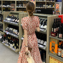 Load image into Gallery viewer, 2021 Summer Flower Sweet Dress Women Party Sexy Bodycon Elegant Split Boho Dress Female Beach Outing High Waist Casual Sundress