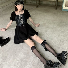 Load image into Gallery viewer, 2021 Summer Harajuku Y2k Mini Dress Women Patchwork Bandage Fit Chic Designer Dress Short Sleeve High Street Korean Casual Dress