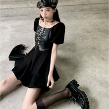 Load image into Gallery viewer, 2021 Summer Harajuku Y2k Mini Dress Women Patchwork Bandage Fit Chic Designer Dress Short Sleeve High Street Korean Casual Dress