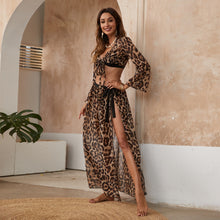 Load image into Gallery viewer, 2021 Summer New Beach Vacation Leisure Suit Sexy Perspective Leopard Print Two-Piece Blouse