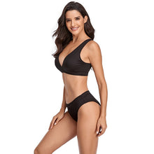 Load image into Gallery viewer, 2021  Summer New Bikini Solid Color Sexy Gathering Beach Vacation Triangle Split Swimsuit Women