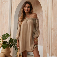 Load image into Gallery viewer, 2021 Summer New Dress Sexy One-Neck Micro-Transparent Solid Color Beach Sunscreen Shirt