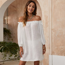 Load image into Gallery viewer, 2021 Summer New Dress Sexy One-Neck Micro-Transparent Solid Color Beach Sunscreen Shirt