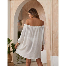 Load image into Gallery viewer, 2021 Summer New Dress Sexy One-Neck Micro-Transparent Solid Color Beach Sunscreen Shirt