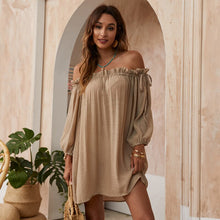 Load image into Gallery viewer, 2021 Summer New Dress Sexy One-Neck Micro-Transparent Solid Color Beach Sunscreen Shirt