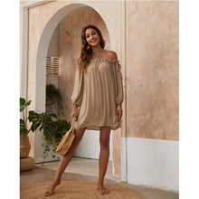 Load image into Gallery viewer, 2021 Summer New Dress Sexy One-Neck Micro-Transparent Solid Color Beach Sunscreen Shirt