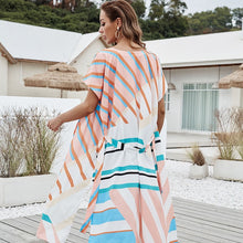 Load image into Gallery viewer, 2021 Summer New Fashion Contrast Color Stripe Printing Casual Sunscreen Cardigan