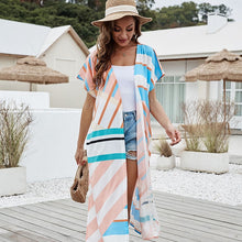Load image into Gallery viewer, 2021 Summer New Fashion Contrast Color Stripe Printing Casual Sunscreen Cardigan