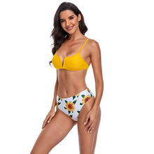 Load image into Gallery viewer, 2021 Summer New Fashion High Waist Bikini Bifurcated Print Sexy Swimsuit Women Suit