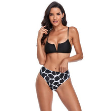 Load image into Gallery viewer, 2021 Summer New Fashion High Waist Bikini Bifurcated Print Sexy Swimsuit Women Suit