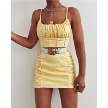 Load image into Gallery viewer, 2021 Summer New Fashion Sexy Camisole Bag Hip Short Skirt Pleated Suit Women