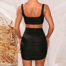 Load image into Gallery viewer, 2021 Summer New Fashion Sexy Low-Cut Bag Hip Skirt Pleated Two-Piece Drawstring Women&#39;s Clothing