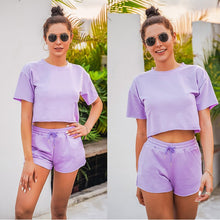 Load image into Gallery viewer, 2021 Summer New Fashion T-Shirt + Casual Sports Shorts Two-Piece Suit Women