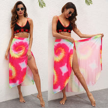 Load image into Gallery viewer, 2021 Summer New Fashion Tie-Dye Color Matching Printed Lace-Up Skirt One-Piece