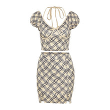Load image into Gallery viewer, 2021 Summer New Fashion Women&#39;s Plaid Sexy Slim  Halter Two-Piece Dress