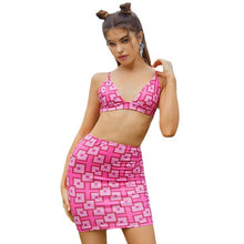 Load image into Gallery viewer, 2021 Summer New Fashion Women&#39;s Sexy Strapless Sling Top Casual Short Skirt Set