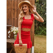 Load image into Gallery viewer, 2021 Summer New Fashion Women&#39;s Temperament Wrapped Chest Sling Short Skirt Two-Piece Set