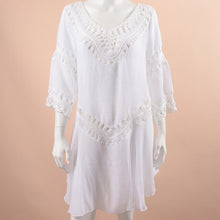 Load image into Gallery viewer, 2021 Summer New Handmade Crochet Flower Net Shirt Hollow Women&#39;s Dress Loose And Thin Air Conditioning Blouse Skirt