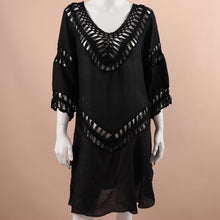 Load image into Gallery viewer, 2021 Summer New Handmade Crochet Flower Net Shirt Hollow Women&#39;s Dress Loose And Thin Air Conditioning Blouse Skirt