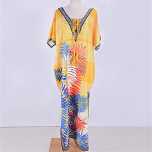 Load image into Gallery viewer, 2021 Summer New Printed Off-Shoulder Beach Dress V-Neck Four-Way Stretch Quick-Drying Bikini Blouse