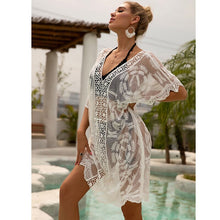 Load image into Gallery viewer, 2021 Summer New Product Water-Soluble Hand-Painted Pullover Sun Protection Clothing Hollow Sexy Beach Bikini Outer Cover