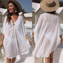 Load image into Gallery viewer, 2021 Summer New Sexy Deep V Perspective Drape Irregular Off-Shoulder Loose Beach Blouse