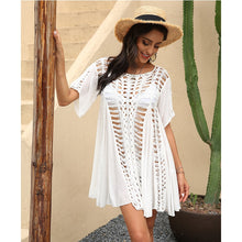 Load image into Gallery viewer, 2021 Summer New Sexy Hollow Handmade Crochet Stitching Large Swing Skirt Beach Dress