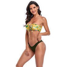 Load image into Gallery viewer, 2021 Summer New Style Bikini Swimsuit Female T-Shaped Triangle Split Tube Top Sexy Print Suit