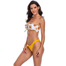 Load image into Gallery viewer, 2021 Summer New Style Bikini Swimsuit Female T-Shaped Triangle Split Tube Top Sexy Print Suit