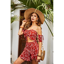 Load image into Gallery viewer, 2021 Summer New Style Foreign Women&#39;s Spot Sexy Off-The-Shoulder Top Suit Shorts