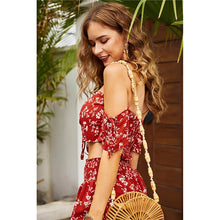 Load image into Gallery viewer, 2021 Summer New Style Foreign Women&#39;s Spot Sexy Off-The-Shoulder Top Suit Shorts