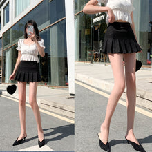 Load image into Gallery viewer, 2021 Summer New Style Miniskirt Women High Waist Lace Black White Sweet and Cute Student Skirt Fashion Pleated Skirt