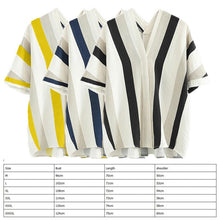 Load image into Gallery viewer, 2021 Summer New Style Plus-sized Loose-Fit Fashion V-neck Striped Blouse Shirt Women&#39;s Short Sleeved BF Casual Korean-Style Top
