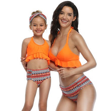 Load image into Gallery viewer, 2021 Summer New Style  Retro Parent-Child Ruffled Swimsuit Two-Piece Bikini Suit